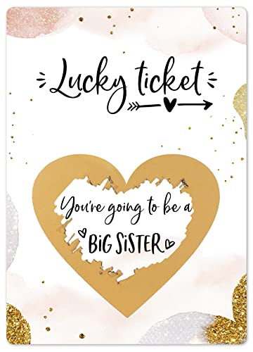 Joli Coon Pregnancy announcement scratch card - You are going to be a big sister - Baby announcement big sister