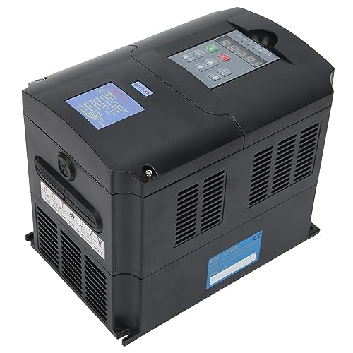 Ycauty Convertidor de Frecuencia Inversor Industrial de 5,5 KW para Máquinas 220 V para Motores de Husillo, Tornos, Bombas, Transportadores Calentador de Ventilador con Base Totalmente de Aluminio
