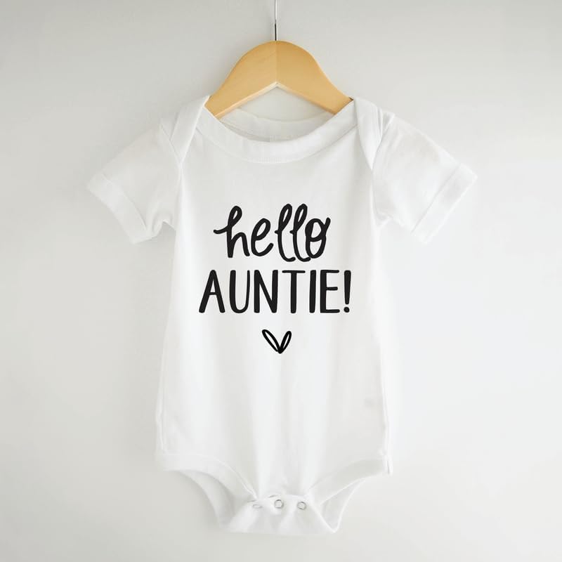 Bump and Beyond Designs Hello Auntie Infant Bodysuit, Baby Pregnancy Announcement Gift - Image 3