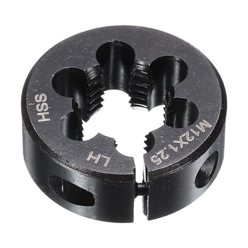 QUARKZMAN Filettatrice Rotonda M12 x 1.25 Filetto Metrico Diametro Esterno 1 Regolabile Mano Sinistra Acciaio Rapido (HSS) Filettatrice Rotonda Per Riparazione Filetti