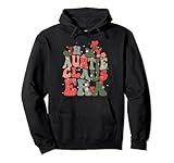 groovy flowers in my auntie claus era merry xmas uomo donna felpa con cappuccio