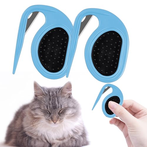 2 Pcs Knotting Comb for Cats Dogs, Pet Dog Shedding Brush, Pet Grooming Supplies for Removing Tangled and Grooming Loose Knotted Hair Blue