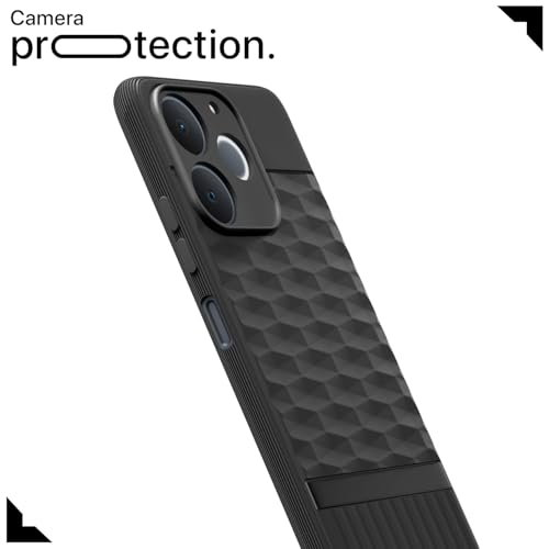 Image of Outlouders Back Cover for Realme C71 | Full Camera Protection | TPU Soft Flexible Shockproof Bumper Case (Black)