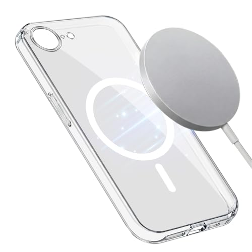Image of Jkobi Lifetime Anti-Yellow MagSafe Compatible Clear Back Cover Case for Apple iPhone 16e | iPhone 17e (Sleek Hard Crystal | Shockproof and Camera Protection)