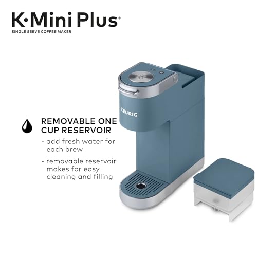 Keurig K-Mini Plus Single Serve K-Cup Pod Coffee Maker, with 6 to 12oz Brew Size, Stores up to 9 K-Cup Pods, Travel Mug Friendly, Teal (Renewed) - Image 6