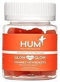 HUM Glow Sweet Glow Skin Supplement & Beauty Gummies - Hyaluronic Acid, Vitamin C + Vitamin E Gummies for Hydrated Skin - Collagen Gummies for Smooth Lasting Plump & Glowing Skin (42 Vegan Gummies)