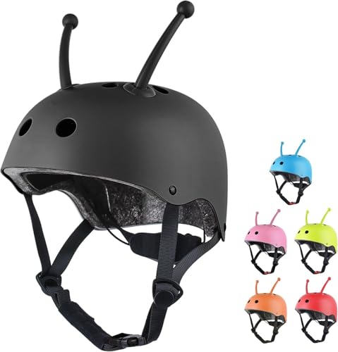 Kinderhelm für Jungen Mädchen,48-54cm Größen XS Kleinkind Fahrradhelm Micro Scooter Helm Kinder Radfahren Helme Skateboard Helm (Black)