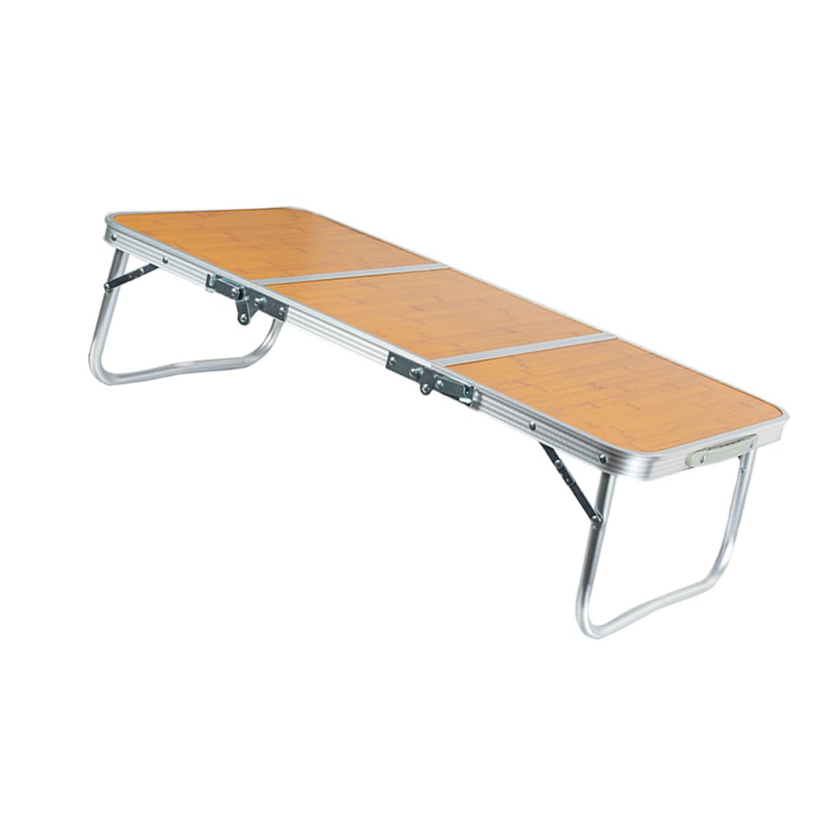 INOOMP Tavolo da Campeggio Pieghevole Leggero in Alluminio e Bambù Manico Portatile per Picnic e Escursionismo All'aperto