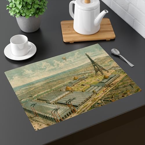 Sets de table lin Tour Eiffel souvenir de Paris 1889 cadeau crémaillère original - 3