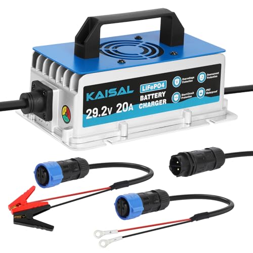 Chargeur LiFePO4 24V 20A KAISAL étanche IP67 pour batterie lithium de golf et bateau