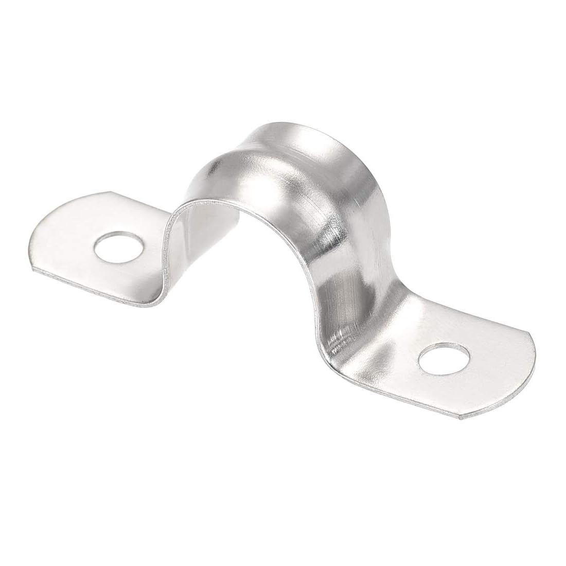 Unifizz 14mm(0.55") Rigid Pipe Strap 2 Holes U Bracket Cable Clamp, 201 Stainless Steel Tension Tube Clip Conduit Clamp Hanger 16pcs — image 1