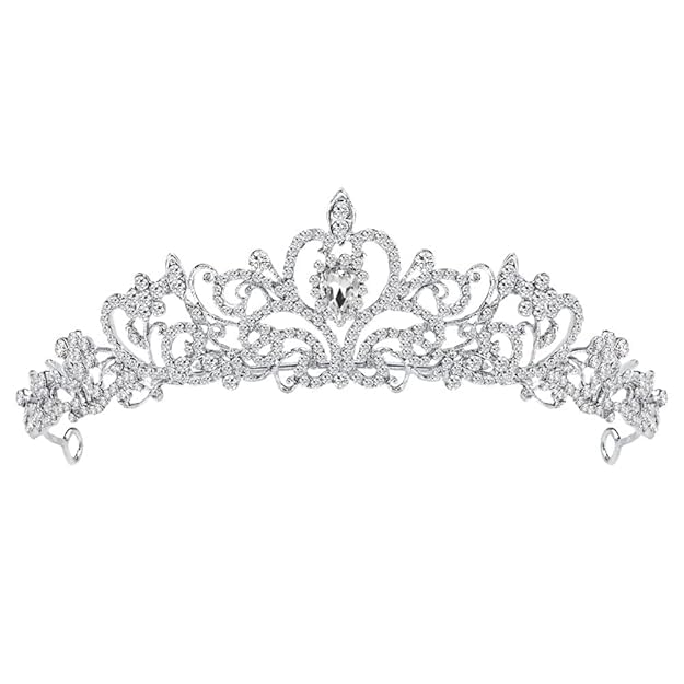 Butterfly Pearl Tiara Crown Headband for Girls and Women, Alloy Metal Hair Crown with Rhinestones, Open Back Design (Silver) Butterfly Pearl Tiara Crown Headband for Girls and Women, Alloy Metal Hair Crown with Rhinestones, Open Back Design (Silver)