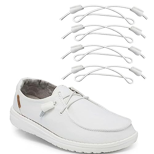 Horsdo 2-Pair Shoelaces Strings Replacement Laces for Hey Dude Shoes (White)