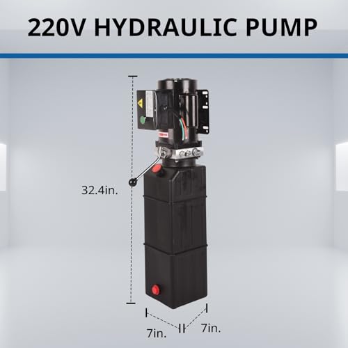 Image of 15 Quart Hydraulic Pump 3.7 Gallon Hydraulic Power Unit Pack 1.6-3KW Hydraulic Lift 220V 2950 PSI 3 HP 60HZ Single Acting Electric Hydraulic Pump 2 and 4 Post Lifts for Car Auto Lifting