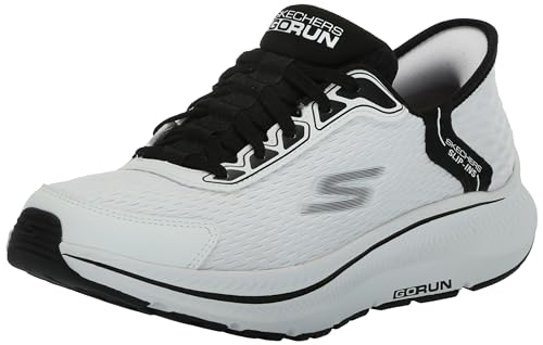 Skechers Men's Hands Free Slip-ins Go Run Consistent 2.0 Empowered Sneaker, White/Black, 10.5