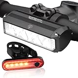 Bike Light Set for Night Riding,Bright Rechargeable Bicycle Headlight Set High Beam...