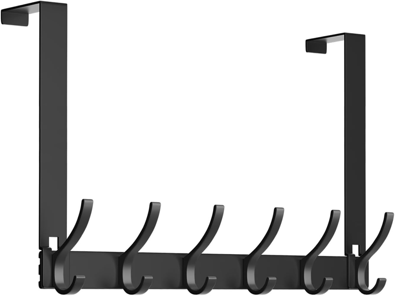 Chyaya Heavy Duty Over Door Hooks 12 Hooks - No Drill Aluminium Rust-Proof Coat Rack, Fits Most Doors, No Assembly Required for Towels, Bags, Bathroom, Kitchen - Gunmetal Grey