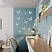 SAOROPEB 3D Butterfly Wall Decor, 48 Pcs 4 Styles 3 Sizes, Removable Metallic Wall Sticker Room Mural Decals for Kids Bedroom Nursery Classroom Party Decoration Wedding Decor DIY Gift (Sliver)