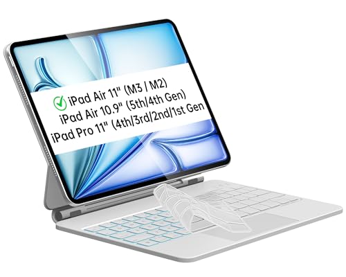 Otuoor �L�[�{�[�h�P�[�X iPad Air 11�C���` (2024 M2) & iPad Pro 11�C���` (��4����/��3����/��2����/��1����)�p �}�W�b�N�L�[�{�[�h iPad Air ��5����/��4����p 7�F�o�b�N���C�g �}���`�^�b�`�g��