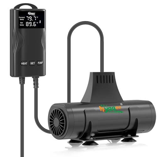 hygger 2-in-1 Aquarium Heater with Water Circulation,Submersible Heating Wave Pump with Digital...