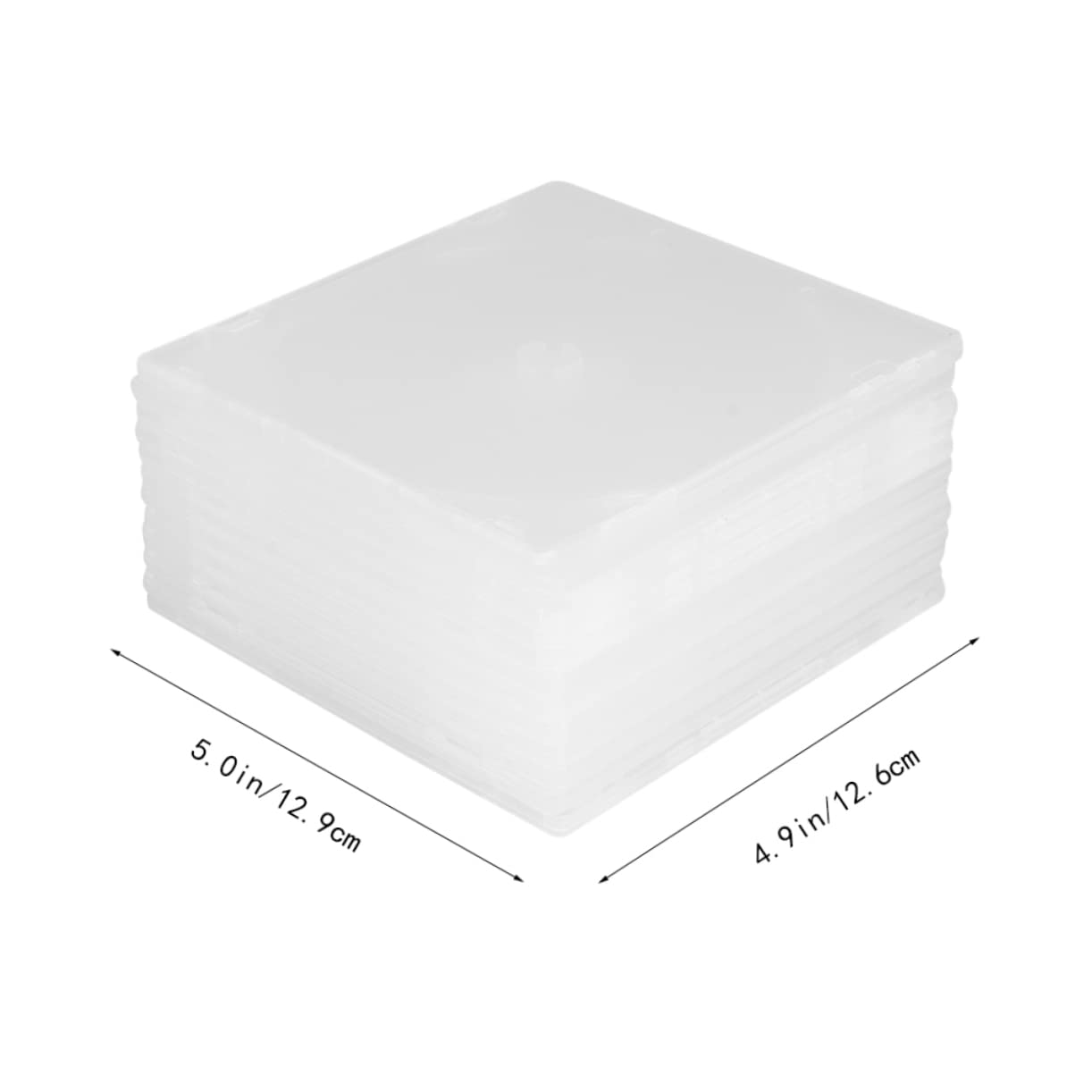 KALLORY 25 Pcs Portable CD Storage Box Ultrathin Transparent Dvd Case with Insertable Cover Media Video Storage for Home Cinema Organization