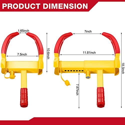 Aoriher 2 Pcs Wheel Lock For Cars, Heavy Duty Trailer Wheel Lock Universal Security Tire Lock Anti Theft Lock For Vehicles Boot Suv Atv Boat Motorcycle Golf Cart Deterrent thumb #1