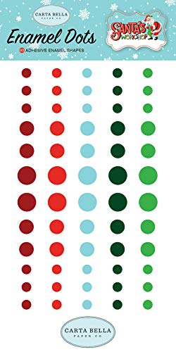 Carta Bella Paper Company Santa's Workshop enamel dots, red, green, black, blue