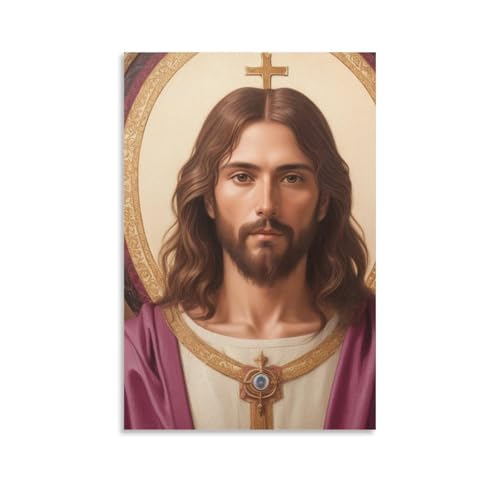LaFegoude Jesus Art Poster Dekorative Malerei Leinwand Wandkunst Wohnzimmer Poster Schlafzimmer Malerei,Wandkunst Bilddruck Moderne Familienzimmer Dekor 08x12inch(20x30cm)