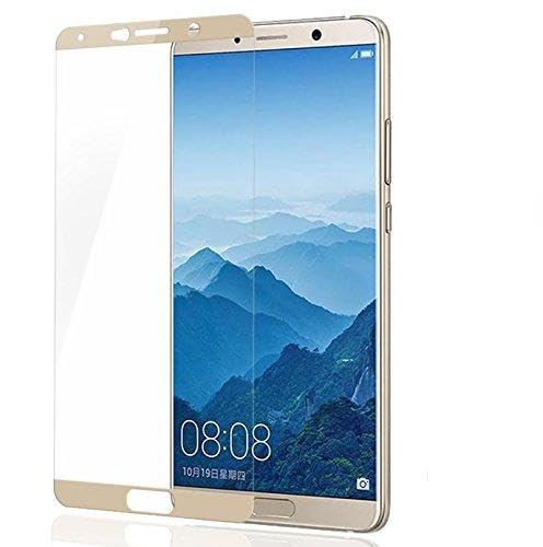 Protector de Pantalla Completa para Huawei Mate 10 de Dureza de 9H sin Burbujas (Dorado) .Full Cover Huawei Mate 10 Cristal Vidrio Templado Premium de Cobertura Completa con Bordes Redondeados.
