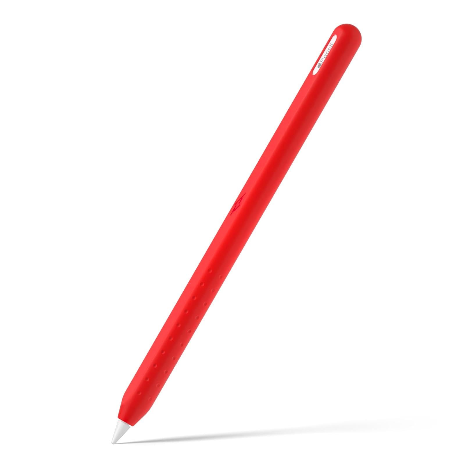 Oboe Silicone Cover Pencil Case Dotted Design Sleeve Compatible with Apple Pencil 2nd Gen/Apple Pencil Pro for iPad Pro 11/12.9 inch Skin (B-Red) [Stylus Pencil is NOT Included]