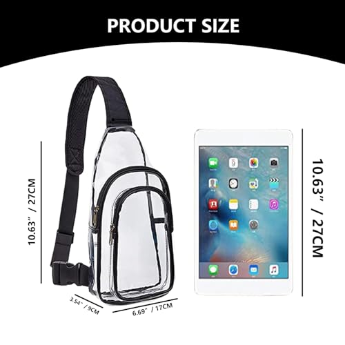 Clear Sling Bag Pvc Clear Crossbody Bag Waterproof Lightweight Transparent Shoulder Crossbody Backpack Clear Casual Chest Daypack for Outdoor Travel Hiking Stadium3