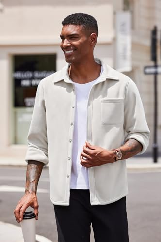 Image of COOFANDY Men's Casual Shirt Long Sleeve Button Down Lightweight Flannel Shirts