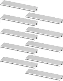 12 Peças Puxador Slim Para Gaveta Armario Moveis 64mm Tito (Cromado Fosco)