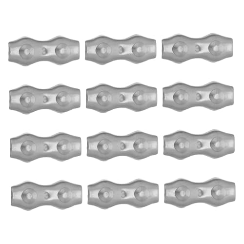IWOWHERO 12piezas Clip de Cable de Acero Inoxidable Abrazaderas de Sujeción Dúplex de Alta Resistencia para Metalurgia Cercas Cables