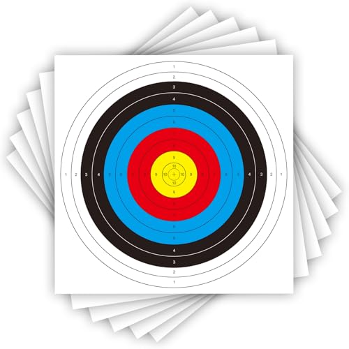 20 Sheets Bullseye Archery Target Standard Archery Shooting Targets Paper 10 Rings Targets Face Accessories for Hunting Shooting Training Practice(42x42cm/62x62cm)