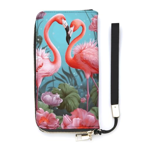 Portefeuille mince Flamingo Love en finir avec les poches deformees grace au format 20 x 10,5 cm