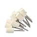 Shintop 12pcs Felt Point Polishing Tool Wool Felt Buffing Mounted Point (Cylindrical, White)