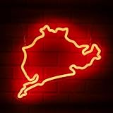 Nurburgring Neon Sign Dimmable LED Light for Racing Tracks, Neon Wall Decor, Ideal for Bedrooms, Garages, Game Rooms, Men's Spaces, and Racing Fan Gifts (14 x 12 inches)