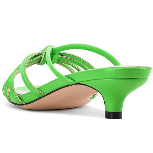 Image of TNYNFBEB Womens Sandals Mules Low Kitten Heel Open Toe Shoes Slip-on Slingback Prom Party Dress Summer 1.4 Inches Heels