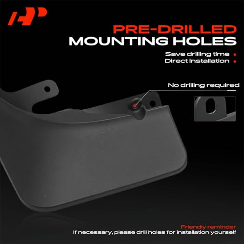 Image of A-Premium Mud Flaps Compatible with Rivian | for R1T 2022 2023 2024, No Drilling Required Mud Guards with Hardware Kits, Set of 4 Front and Rear(Not for Rivian R1S)