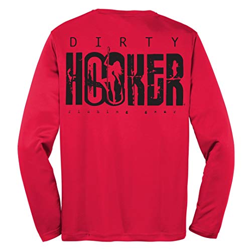 Dirty Hooker Long Sleeve Fishing Shirt for Men Classic Logo - Uv Protection Long Sleeve Shirt Men -Dry Fit Swim Shirt2