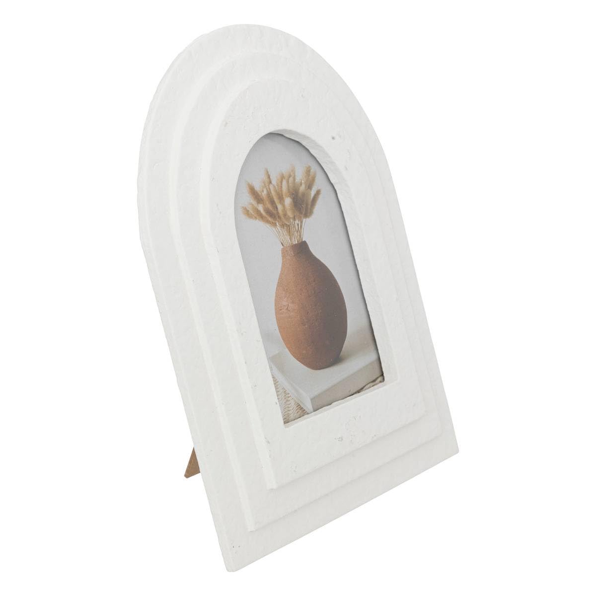 Atmosphera - Cadre photo Emily en bois 10x15cm blanc