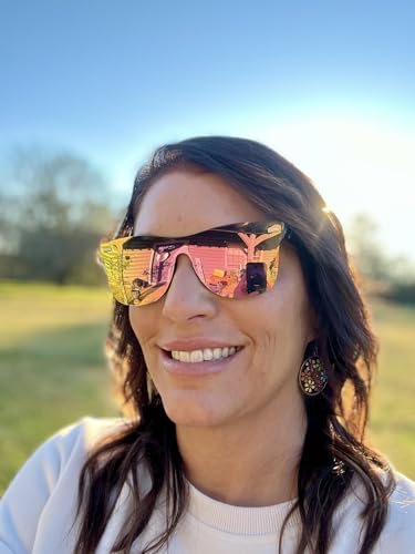 FEISEDY Sunglasses, Rimless Mirrored Sun Glasses with Reflective One-Piece Lens, B4114 - Image 6