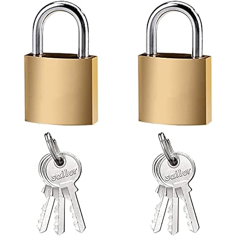 Padlock,32/50 MM Heavy Duty Padlock with Keys,Outdoor Weatherproof Lock Aluminum Padlocks Key Padlock Outdoor Weatherproof for Warehouse,Garage,Garden,School Gym Locker,Office,Shed (32mm-2) Cover