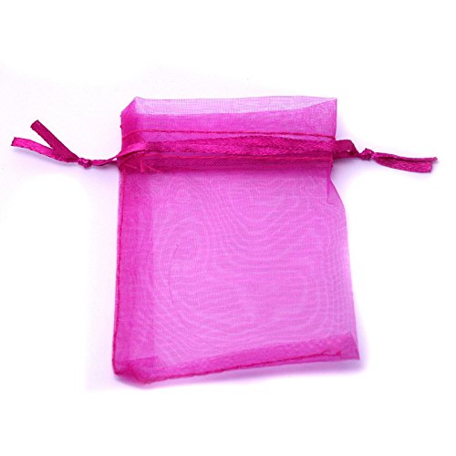 Generic 60pcs/lot Fuchsia Organza Bags, Wedding Packaging Pouches, 15