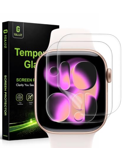 Image of iGluz Acrylic Screen Guard Protector Compatible for Apple watch Series 10, Series 11 46mm (Pack of 2) | Edge to Edge Full Screen Coverage | HD Clear Transparent | Scratch Resistant | Bubble Free | Easy Installation Kit Included