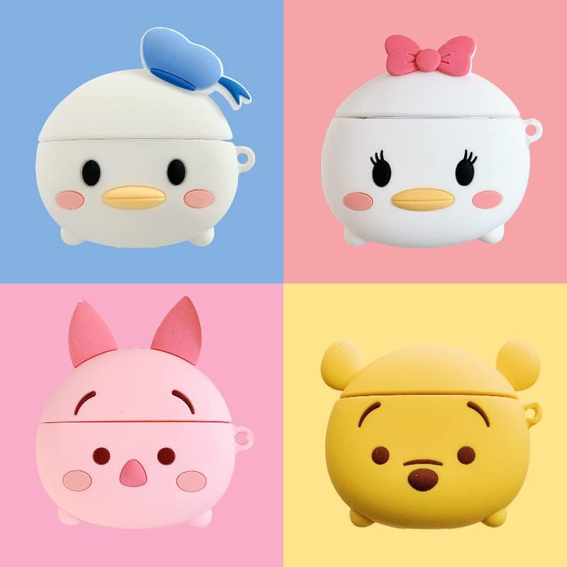 Funda de silicona suave con correa de anillo para Apple AirPods 3 3 generación AirPods3 2021 Daisy Duck Pink Bow 3D dibujos animados animación de