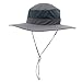 Home Prefer Men's Sun Hat Mesh Bucket Hat Detachable Neck Face Flap Hat Boonie Hat Charcoal
