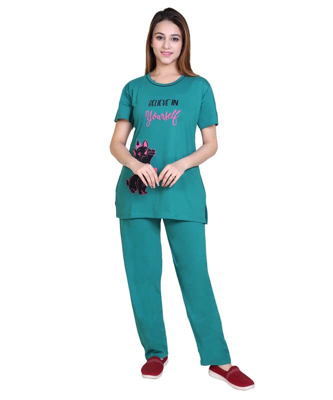 rg by s.s. clothing RG Summer Daily Night Wear Cotton Round Neck Printed Half Sleeve Top& Bottom For Women's (NS-02)-picture-44