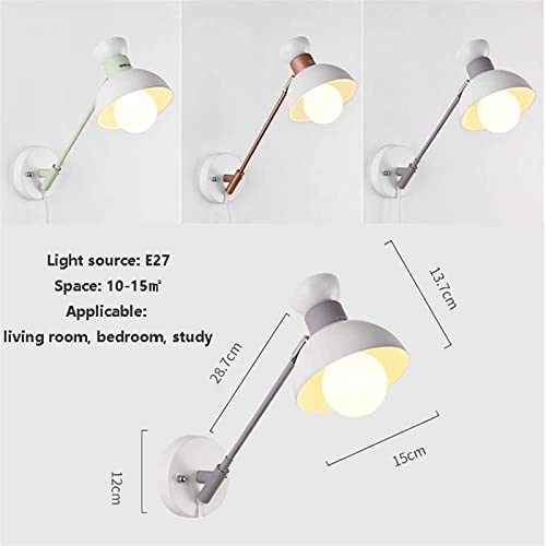 Aplique de pared ajustable LED redondo y lámpara de lectura para dormitorio 7